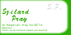 szilard pray business card